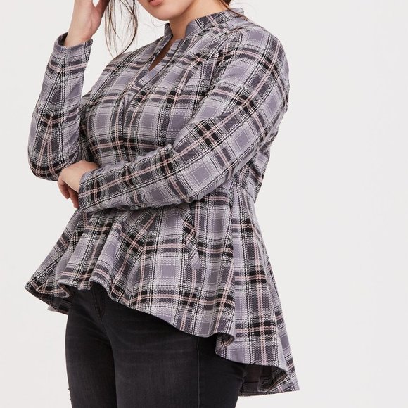 torrid 2X 18/20 NWT Lilac Plaid Fit and Flare Jacket - Picture 1 of 8
